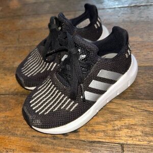 adidas Kids Black and Silver Sneakers